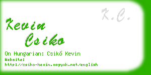kevin csiko business card